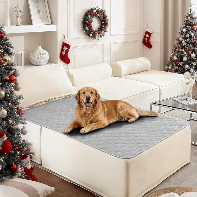 CYCMACO Waterproof Dog Bed Cover Pet Blanket, Soft Couch Cover for Dogs Washable, Non-Slip Dog Blanket Protect Furniture Couch Sofa Car for Puppy Large Dogs Cat (40x50 Inch, Light Grey)