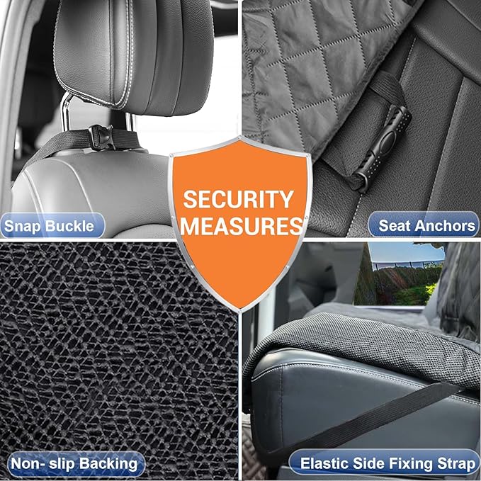 EasyHaWei Dog Car Seat Cover for Back Seat Bench Cover, Compatible for Armrest 100% Waterproof & Nonslip Backseat Protector for Pet （XL）