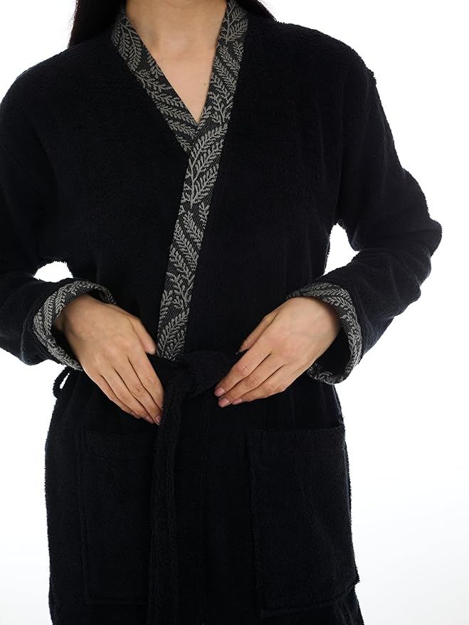 Seritaine Short Robes for Women, 100% Turkish Cotton Womens Robe, Luxury, Terry Cloth Long Spa Bathrobe