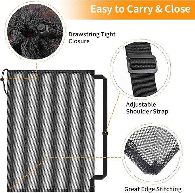 Extra Large Sports Ball Bag, Heavy Duty Breathable Mesh Storage Bag, 40" x 30" Hold 10-12 Soccer Basketball Football, Adjustable Shoulder Strap, Ideal for Coaches, Team, Swimming Gear