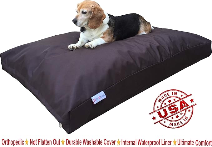 Dogbed4less Jumbo Orthopedic Extreme Comfort Memory Foam Dog Beds for Large Dog, Waterproof Lining and Machine Washable Durable Cover, 55X47 Pillow, Seal Brown