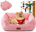 Zerbuger Orthopedic Dog Bed for Medium Dogs,Dog Sofa Beds Supportive Foam Pet Couch Bed with Removable Washable Mat and Nonskid Bottom (Medium, Pink)