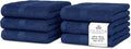 Villa Celestia 100% Cotton Wash Cloth for face & Body Set of 6, (12 x 12 inches) Sustainable, Soft, Highly Absorbent, Combed Cotton Wash Cloths Pack of 6 for Hotels, Spa, Bathroom, Dorm, Navy Blue