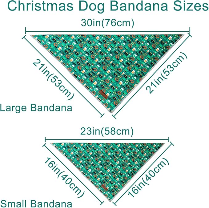 UP URARA PUP St. Patrick's Dog Bandana, Shamrock Triangle Bid Scarf for Small Medium Dog, Cotton Pet Kerchief for Girl Boy Dogs or Cats, Cute Spring Dog Bandana, Puppy Green Dog Bandana