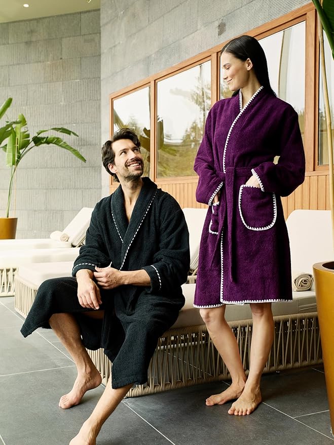 Seritaine Robes for Women, 100% Turkish Cotton Womens Robe, Luxury, Terry Cloth Long Spa Bathrobe