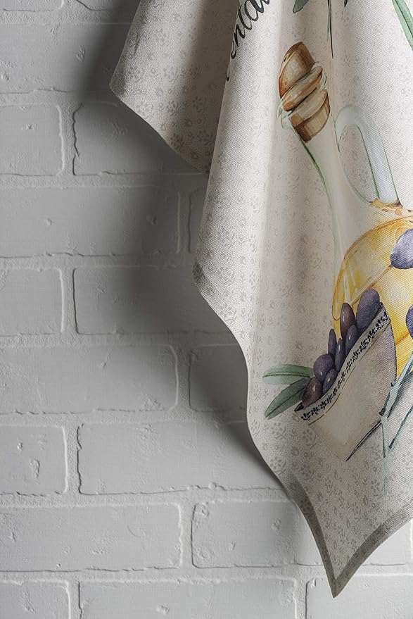 Maison d' Hermine Kitchen Towels Set of 3 100% Cotton 20" x 27.5" Reusable Cloth Tea Dish Towels Absorbent with Hanging Loop for Kitchen Dining Thanksgiving Christmas Decorations (Kelim - Infinity)