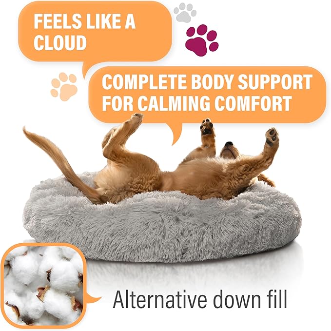 Active Pets Medium Dog Bed, Calming Orthopedic Pet Bedding for Anxiety Relief, Joint Support & Comfort, Washable Dog Furniture, Med 45lbs, Light Grey