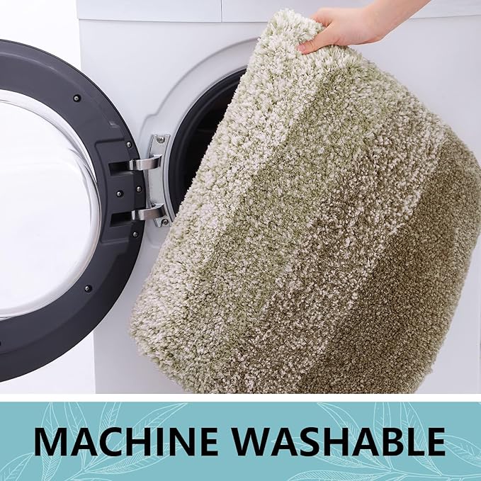 Arotive Microfiber Bathroom Rugs, Shaggy Soft and Absorbent Bath Rug, Non-Slip, Thick Plush Machine Washable Dry Bath Mats for Bathroom, Tub and Shower, 47x24, Coffee, Rectangular
