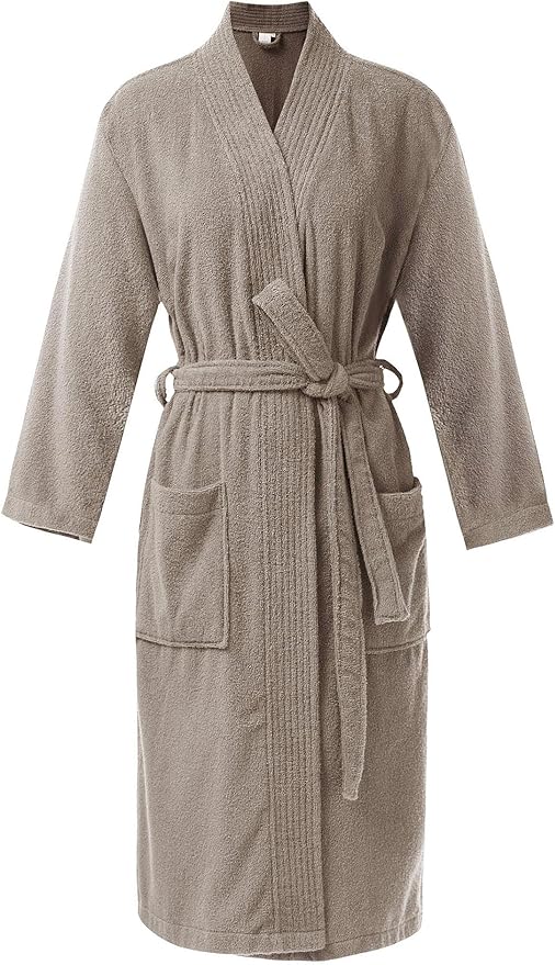SIORO Women Terry Cloth Bath Robes with Pockets, Soft Long Cotton plush Kimono Wrap Bathrobe, Spa, Fuzzy Female nightgrown