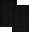 ELITE Emporium Home Collection 2-Piece Cotton Bathroom Mat Set, 21" x 34" - 100% Cotton, Absorbent, Quick-Dry, Bath Towel Mats for Floor, Black [Not a Bathroom Rug]