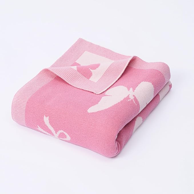 SWaddle AN Butterfly Jacquard Baby Blanket, Size 30x40in, 100% Cotton Fabric, Two-Sided Breathable Throw Blanket for Boys and Girls