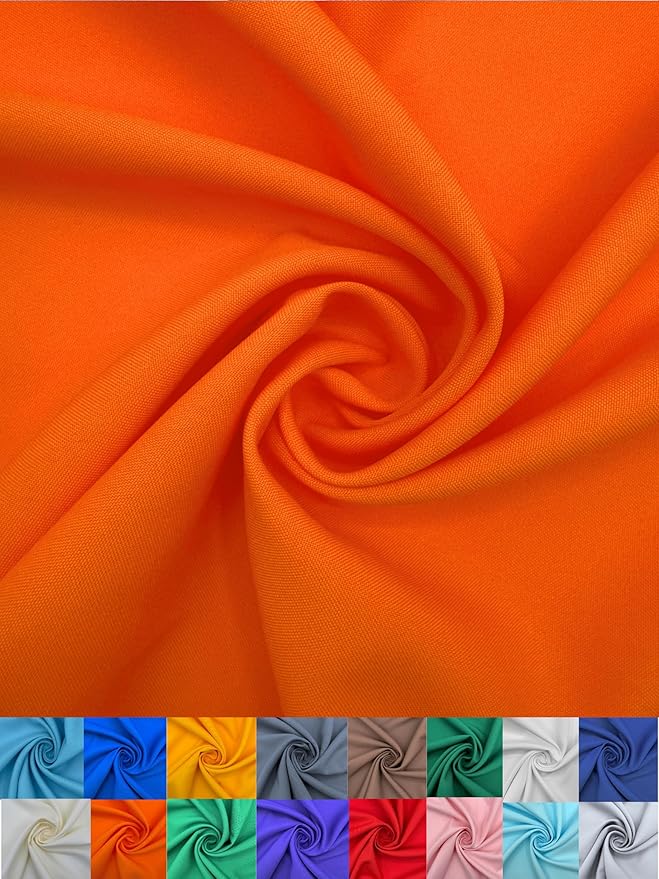 EOVEA - Polyester Poplin Fabric by The Yard – 100% Polyester, 60” Wide Durable Versatile Material for Apparel, Home Décor, Crafts, Tablecloths, Curtains, Drapes, Sewing & DIY Projects (Orange,15 Yard)