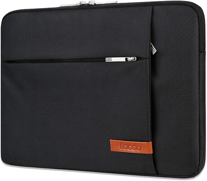 Lacdo Laptop Sleeve Case for 15 inch New MacBook Air M4 A3241 2025, M3 A3114, M2 A2941 2024-2023, 15 inch MacBook Pro A1990 A1707, Dell XPS 15 Plus Computer Case Bag with Accessory Pocket, Black