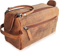 Rustic Town Leather Wash Bag for Men - Travel Toiletry Bag - Shaving Dopp Kit Toiletries Organizer - Leather Makeup Bag for Women
