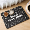 Pet Feeding Mat,Dog Cat Mat for Food and Water,Dog Bowl Waterproof Placemat with Rubber Backing,Absorbent Quick Dry Water Dispenser Mat for Pet（Black 17"×29"）
