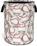 Baseball Laundry Basket Ball Oxford Cloth Laundry Hamper With Handle Foldable Portable Clothes Storage Basket 18.9 X 16.5 In Storage Bag For Laundry Room/Bathroom/Bedroom/Dormitories