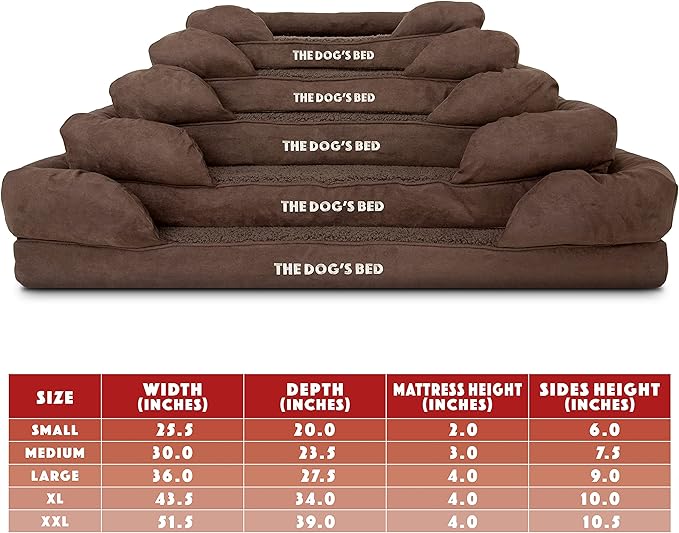 The Dog's Bed Replacement Outer Cover ONLY (Outer Cover ONLY - NO Bed, NO Waterproof Inner) for The Dog's Bed, Washable Plush Fabric, Large Brown Plush, Veterinary Approved