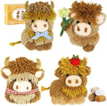 Punch Needle kit-4,Embroidery kit for Beginners,Punch Needle Kits Adults Beginner,Needles, Curved Scissors, a Tool Storage Box, Yarn, Easy-to-Follow Instructions, and Tutorial Videos(4 Highland Cow)