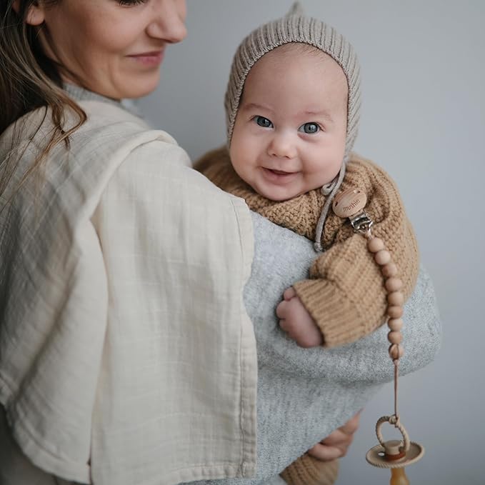 mushie Muslin Baby Cloths | 100% Organic Cotton | 23.5" x 23.5" (Flowers) 3-Pack
