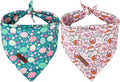 Lionet Paws Easter 2pcs Dog Bandanas, Pink Cute Rabbit Egss Dog Scarf Bib Premium Fabric, Happy Easter Green Bandanas for Small Medium Dogs Pets