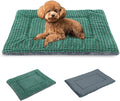 BVAGSS Reversible Dog Crate Pad, Memory Foam Pet Bed Mat, Soft Warm Machine Washable Sleeping Kennel Mattress for Small Medium Dogs XH079 (24''x18''x1.6'',Green)