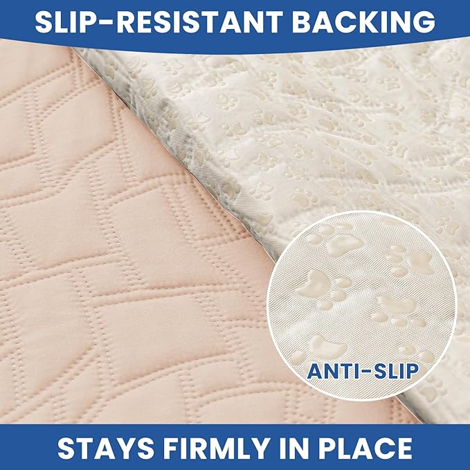 CYCMACO Waterproof Couch Covers for Pets, Waterproof Dog Bed Cover, Anti-Slip Soft Dog Blankets, Couch Cover for Dogs Washable, Pet Blanket for Puppy Large Dogs Cat (30x53 Inch, Beige)