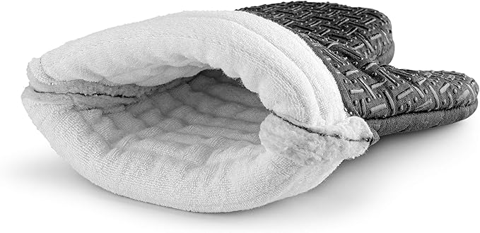 Xlnt Extra Long Oven Mitts (Black) | Teflon EcoElite Water Repellent | Heat Resistant for Oven Cooking, Grill & BBQ | Non Slip Gloves with Teflon EcoElite Finish, Cotton Lining & Hanging Loop