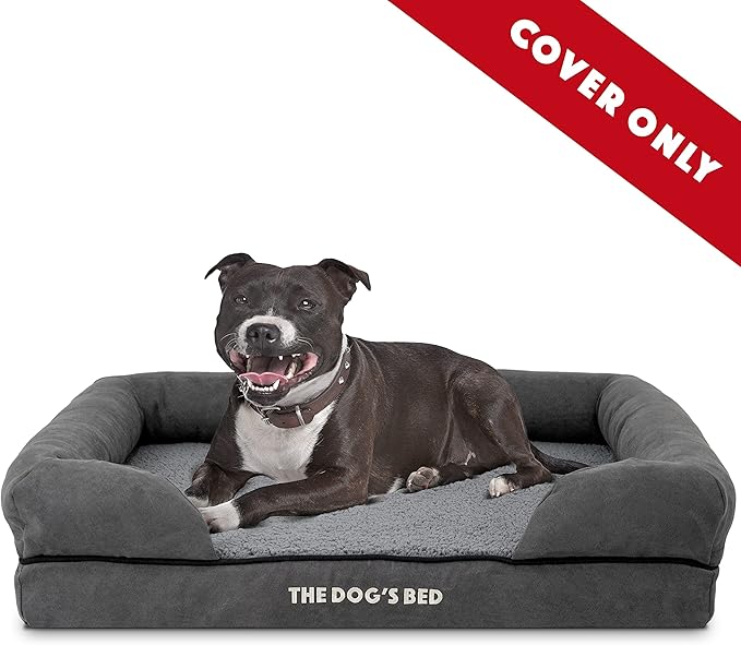 The Dog's Bed Replacement Outer Cover ONLY (Outer Cover ONLY - NO Bed, NO Waterproof Inner) for The Dog's Bed, Washable Plush Fabric, Medium (Grey Plush) Veterinary Approved
