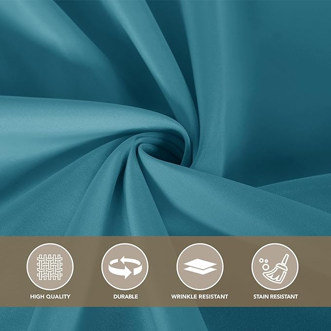sancua Rectangle Tablecloths for 6 Foot Tables, 6 Pack - Washable Polyester Fabric Table Cloth for Wedding Party, Birthday, Banquet Reception, 54x108 Inch, Teal