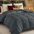 Utopia Bedding Comforters Queen Size, All Season Duvet Insert, Down Alternative Box Stitched Bed Comforter with Corner Tabs, Machine Washable (Grey)