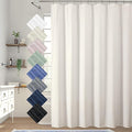 Aiyufeng Extra Long Cream Shower Curtain 96 Inch Long, Embossed Texture Fabric Bathroom Shower Curtain, Large Hotel Bath Curtain with 12 Holes, 72x96