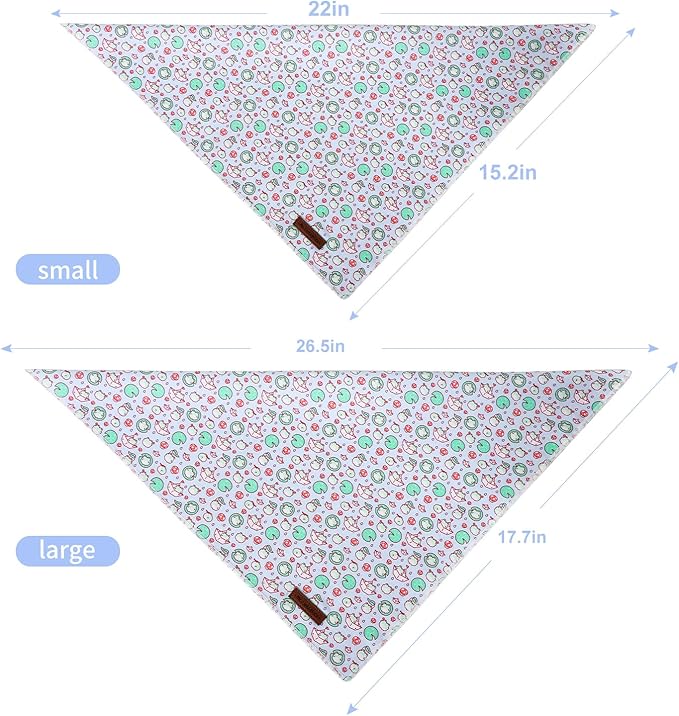 MR. CHUBBYFACE Frog Lotus Leaf Striped Dog Bandanas Reversible Triangle Bibs Scarf Accessories for Dogs Cats Pets S
