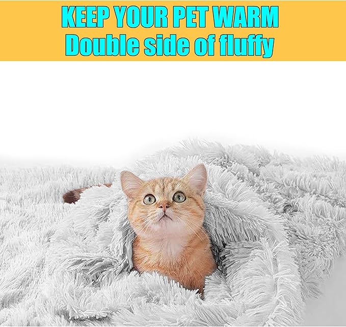 Petbuy Pet Dog Bed Blankets, Fluffy Fleece Dog Throw Blankets Sleep Mat,Soft Puppy Blankets Cat Kitten, S M L XL,Fuzzy Reversible Sherpa Blanket for Bed, Couch, Sofa, Travel,Washable & Lightweight