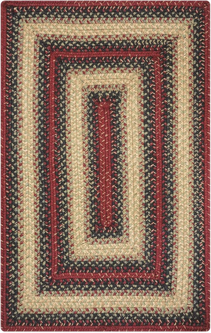Homespice Highland Multi Color Braided Rugs 27x45 - Small Jute Braided Kitchen Rugs for Country Decor