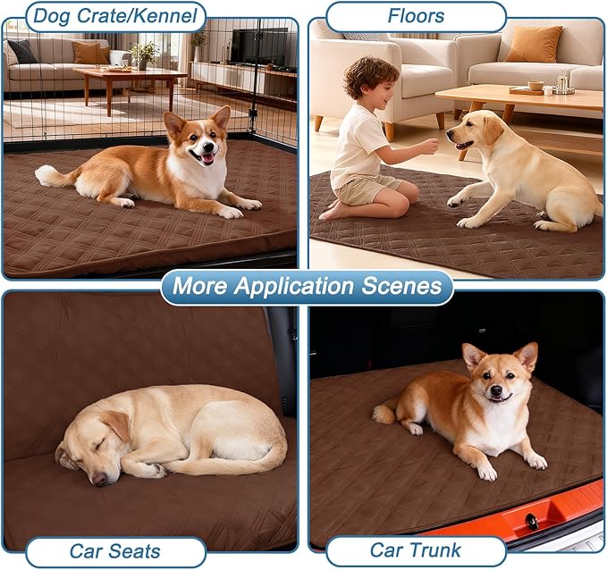 hyha Waterproof Dog Blanket, Reversible Pet Bed Blanket, Soft Sofa Couch Cover for Dogs Washable, Waterproof Pet Couch Covers for Sofa Puppy Cats Furniture Protector(82"x82", Brown/Chocolate)