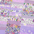 42Pcs 10cm*10cm Cotton Fabric DIY Making Supplies Quilting Patchwork Fabric Fat Quarter Bundles DIY for Quilting Cotton Patchwork Cushions (Purple, 10cm*10cm)