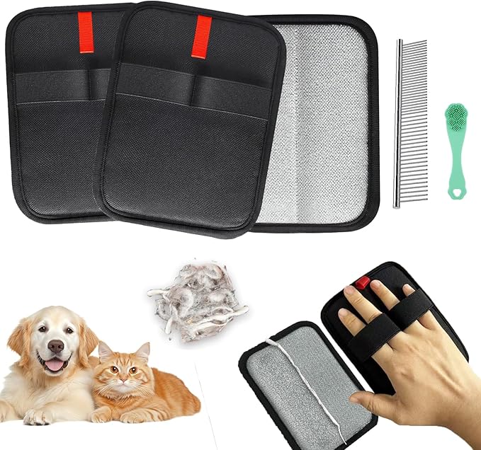 KENDINIX Valentines Day Gifts 2 Packs Pet Hair Removal Glove,Pet Hair Remover for Cat & Dog,New Upgraded Electrostatic Gloves Pet Hair,Reusable Electro Static Pet Hair Remover Electrostatic Gloves