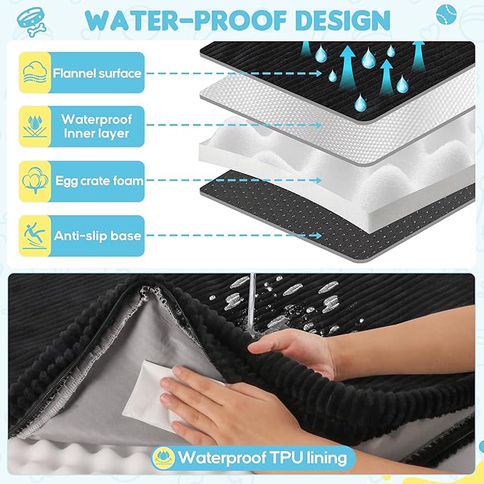 Dog Car Bed, Non-Slip Backseat Extender Pet Mat, Removable Washable Dog Bed for SUVs, Sedans & Trucks, Anti-Slip Travel Bed for Dogs, Easy Clean & Scratch-Proof & Comfort (50"x24.6")