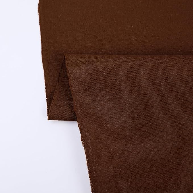 Cotton Fabric Natural Cotton Poplin Fabric by The Yard 100% Cotton, 59 Inches Wide Soft Embroidery Fabric Material for Quilting, Sewing, Crafts, Binding, Backing and Lining (Brown, 5 Yard)