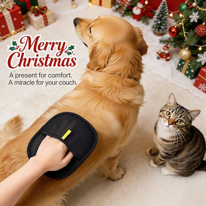 PETSWEET Pet Hair Removal Glove for Cats & Dogs, Electrostatic Pet Hair Remover Gloves for Cats Hair, Reusable Magic Brush Pet Hair Remover Tool for Couch, Pet Bed, Clothes(1pc)