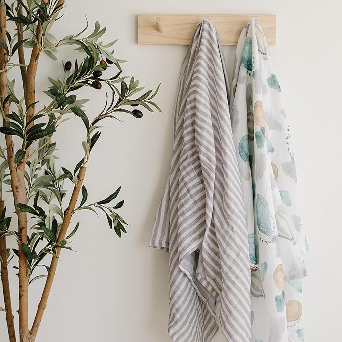 Featherhead™ 4-Pack 100% Cotton Muslin Swaddle Blankets for Baby Girl - Large 47”x 47” - Pre-Washed, Soft, & Breathable - Newborn Essential & Perfect Baby Registry Gift (4 Pack - Elephant)