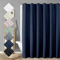 Aiyufeng Moga Navy Blue Shower Curtain 84 Inches Long, 3D Embossed Textured Fabric Shower Curtain for Bathroom - Soft Cloth & Hotel Spa Luxury, Machine Washable, 72X84, Blue
