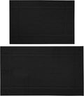 Ample Decor Bath Mats 100% Cotton 24 X 17 & 34 X 20 Inches, Oeko Tex Certified 1350 GSM Solid Construction Thick & Plush, Super Absorbent for Bathroom Floor, Shower – Black