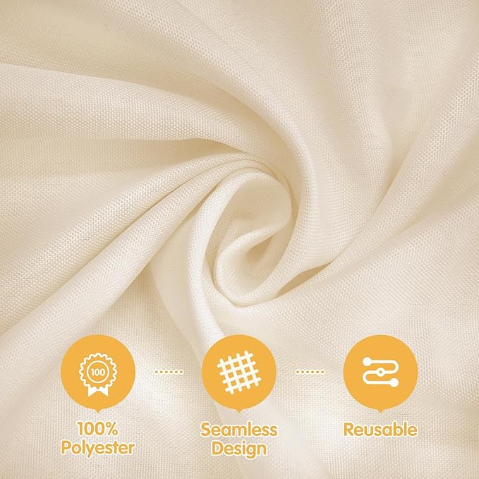 BRILLMAX 10 Pack Beige Tablecloths for 8 Foot Rectangle Tables 60 x 126 Inch - 8ft Rectangular Bulk Linen Polyester Fabric Washable Cloth Cover for Wedding Reception Banquet Birthday Party