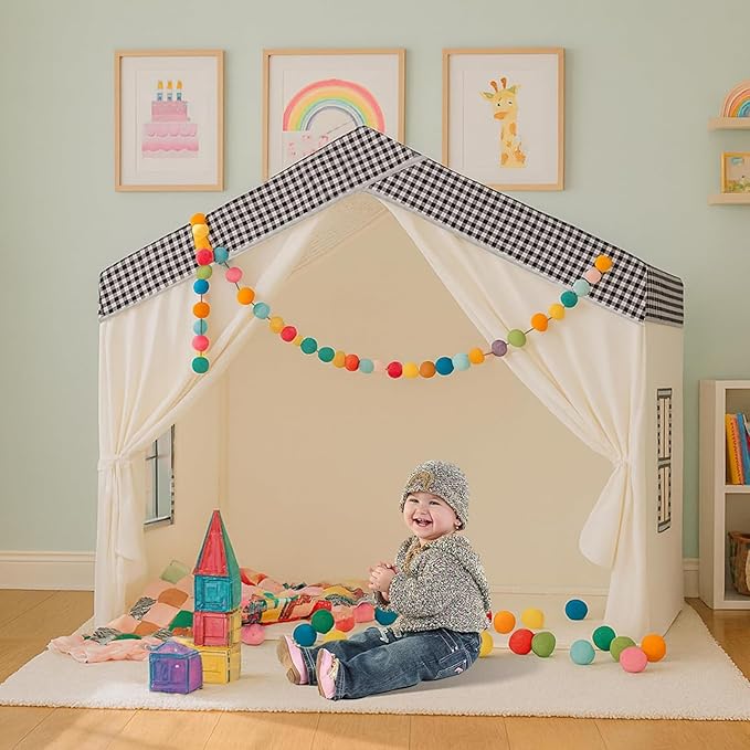 Sugar Bee & Sea Large Kids Play Tent with Storage Bag – Indoor & Outdoor Playhouse Fort for Boys & Girls – Spacious, Easy-Assemble Pop-Up Kids Tent – Gift for Ages 3–10