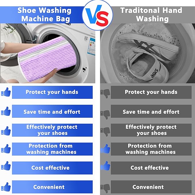 Xinambyh 2Pcs Reusable Shoe Washing Machine Bag for Washer and Dryer:Free Up Hands, Prevent Deformation,shoe bag with Zipper Protection Design, Use for all Shoes,Sports Shoes