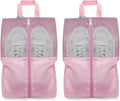 HANOZI Shoe Bags For Travel, Used As For Storage or Shoe Travel Bag, Featuring Waterproof Nylon Sneaker Bag. (Light Pink, 2 Pack, Large)