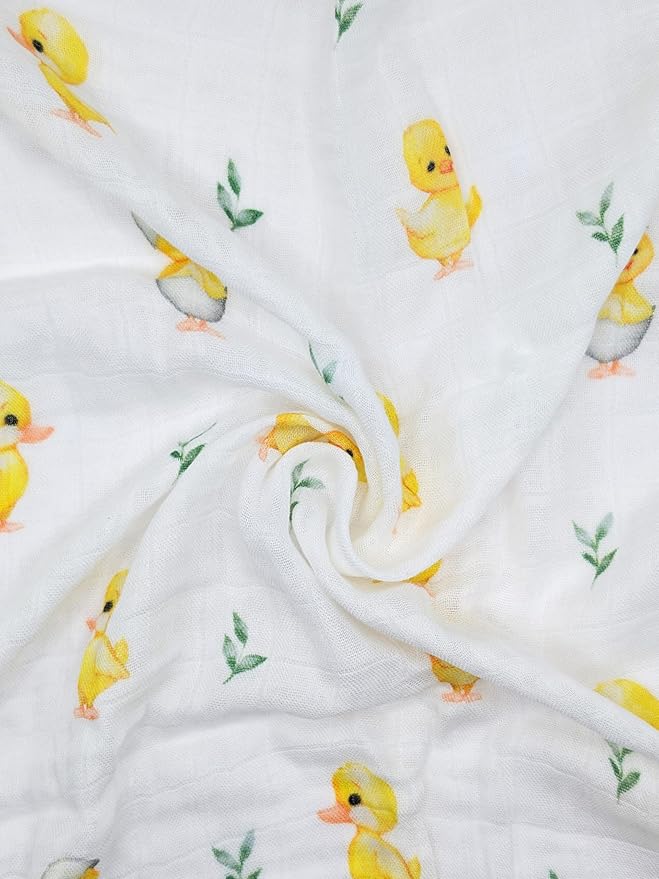 Stellar Kiddos Muslin Swaddle Blankets, Soft Breathable Cozy Baby Blankets for Newborn Boys and Girls, 47” X 47“, 2 Pack Receiving Swaddles, 70% Viscose from Bamboo 30% Cotton (Playful Pals)