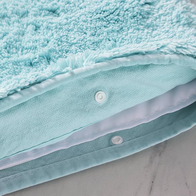 Cuddledown Memory Foam Bath Rug | 100% Cotton Cover | Memory Foam Insert | Soft & Sinkable | Removable Cover | Oeko-TEX Standard 100 Certified | 21" x 34" | Gray