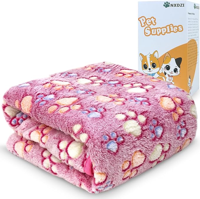 Dog Blankets for Large Dogs, 1 Pc Dog Blanket Washable, Soft Fluffy Flannel Pet Blanket Mat Cover for Bed Couch, Cute Print Puppy Blanket 60" x 50"